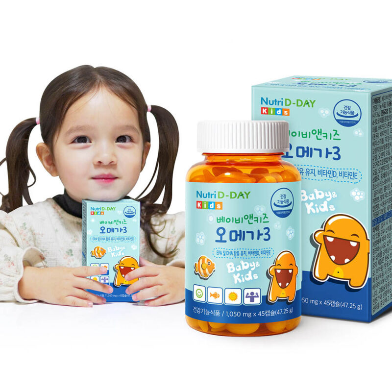 Viên uống bổ sung DHA, EPA Nutri D-DAY Baby & Kids Omega 3 phát triển trí não trẻ em